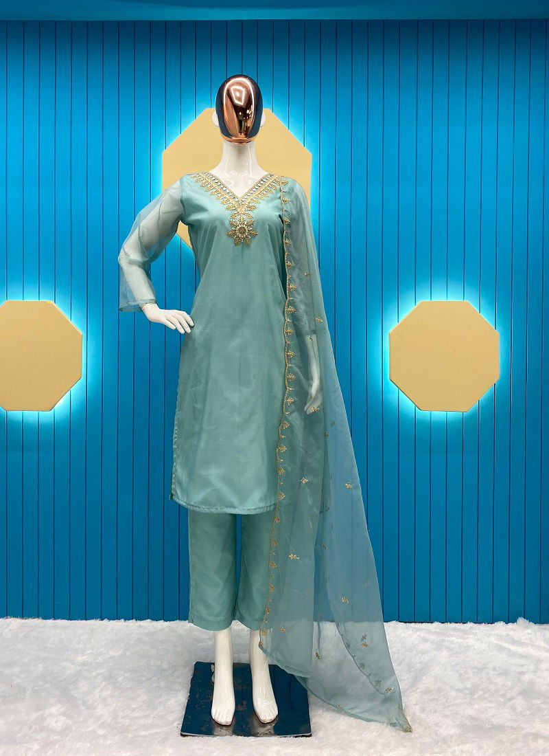 LG 1743 Heavy Work Organza Readymade Suits Catalog